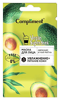 Compliment саше Vegan Superdrink маска для лица Авокадо и чай матча, 15мл, 24шт