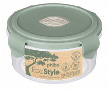 Контейнер пищевой герметичный «Eco Style», 0,55 л, 13,7×13,7×6,9 см, цвет зеленый