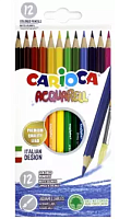 Карандаши цветные акварельные CARIOCA "Acquarell", 12 цветов, шестигранные, заточенные, 42857