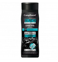 .Compliment Black Professional Шампунь для волос Активный уголь+Hyaluron ДЕТОКС И ГИАЛУРОНОВОЕ ЗАПОЛ