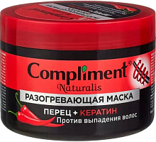 Compliment Naturalis разогревающая маска против выпадения волос ПЕРЕЦ+ КЕРАТИН, 500мл, 12шт