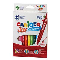 Фломастеры CARIOCA (Италия) "Joy", 12 цветов, суперсмываемые, вентилируемый колпачок, картонная коро