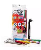 Набор фломастеров-хамелеонов «Blendy pens» (4 шт.) c раскрасками, трафаретами и аэрографом