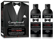 Compliment men NEW BOSS ПН №1770 Gentleman (Шампунь для волос и бороды 250 мл + Бодрящий гель для душа 250 мл), 10шт