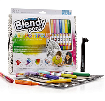 Набор фломастеров-хамелеонов «Blendy pens» (14 шт.) c раскрасками, трафаретами и аэрографом
